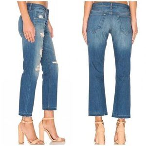 Rag & Bone X Boyfriend Distressed Cropped Torn Jean in Doris Wash